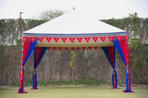 Blue Red Moroccan Tent Rental 13' x 13'