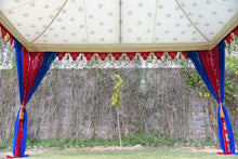 Load image into Gallery viewer, Blue Red Moroccan Tent Rental 13' x 13'
