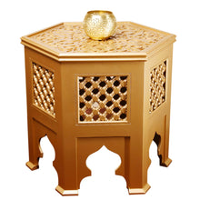 Load image into Gallery viewer, Moroccan Hexagonal Moucharabieh Gold Coffee Table
