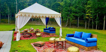 Load image into Gallery viewer, Moroccan Light Blue Velvet Daybed with Back