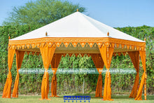 Load image into Gallery viewer, Orange Octagonal Tent - 20' Diameter