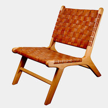 Load image into Gallery viewer, Rent a Basket Weave Leather Lounge Chair
