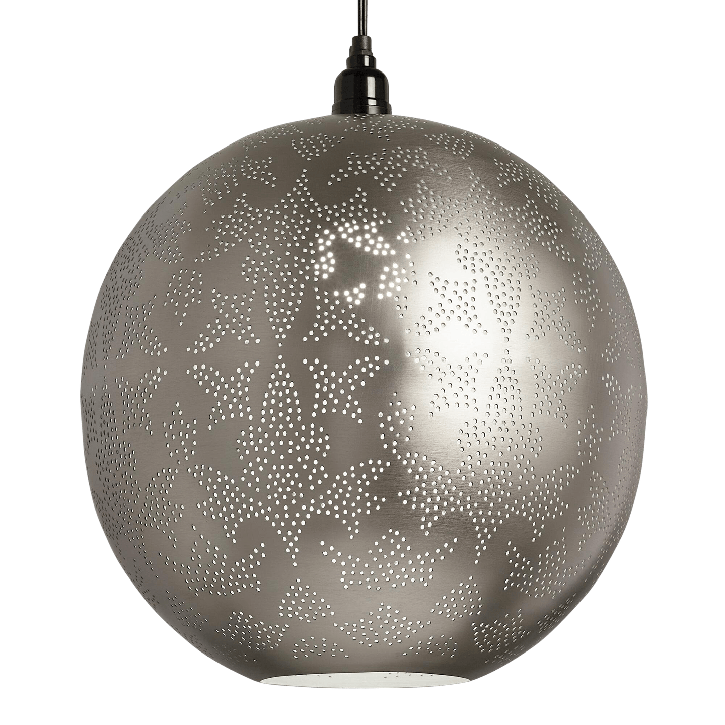 Globe Pendant Lamp - Silver with switch plug cord