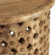 Load image into Gallery viewer, Tribal Carved Wood Accent Table Small
