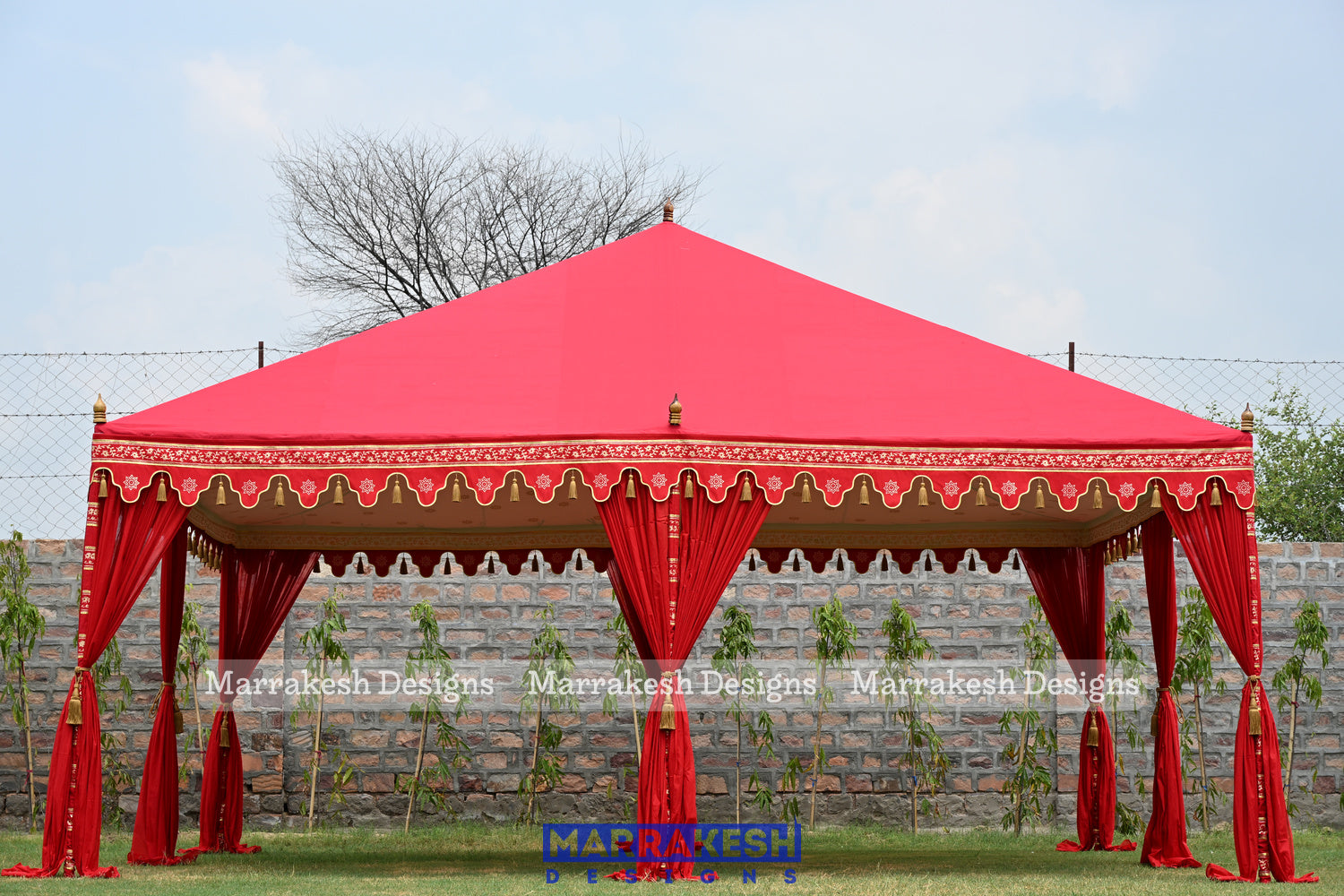 Red Moroccan Tent Rental 20' x 20' – Moroccan Furniture Rental