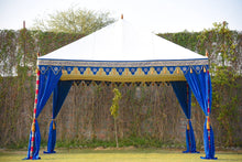 Load image into Gallery viewer, Blue Moroccan Tent Rental 13&#39; x 13&#39;
