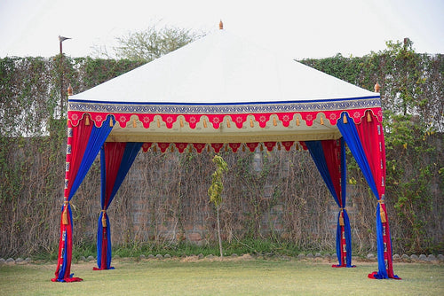 Blue Red Moroccan Tent Rental 10' x 10'