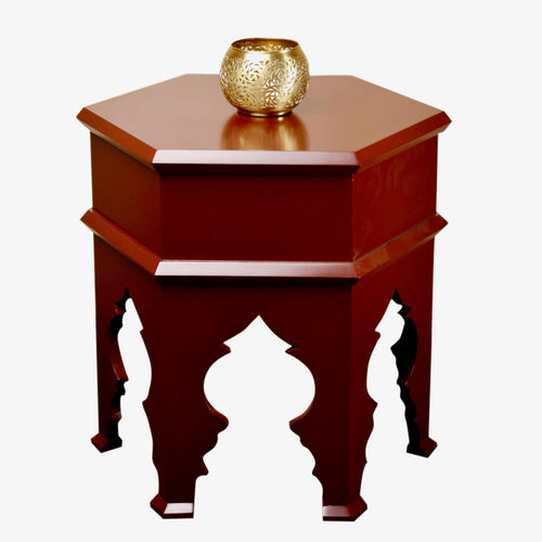 Marrakesh Hexagonal Maroon Side Table