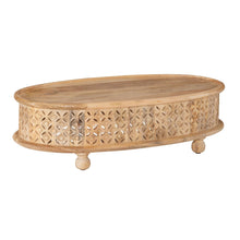 Load image into Gallery viewer, Moroccan Oval Wood Carved Coffee Table
