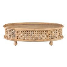 Load image into Gallery viewer, Moroccan Oval Wood Carved Coffee Table
