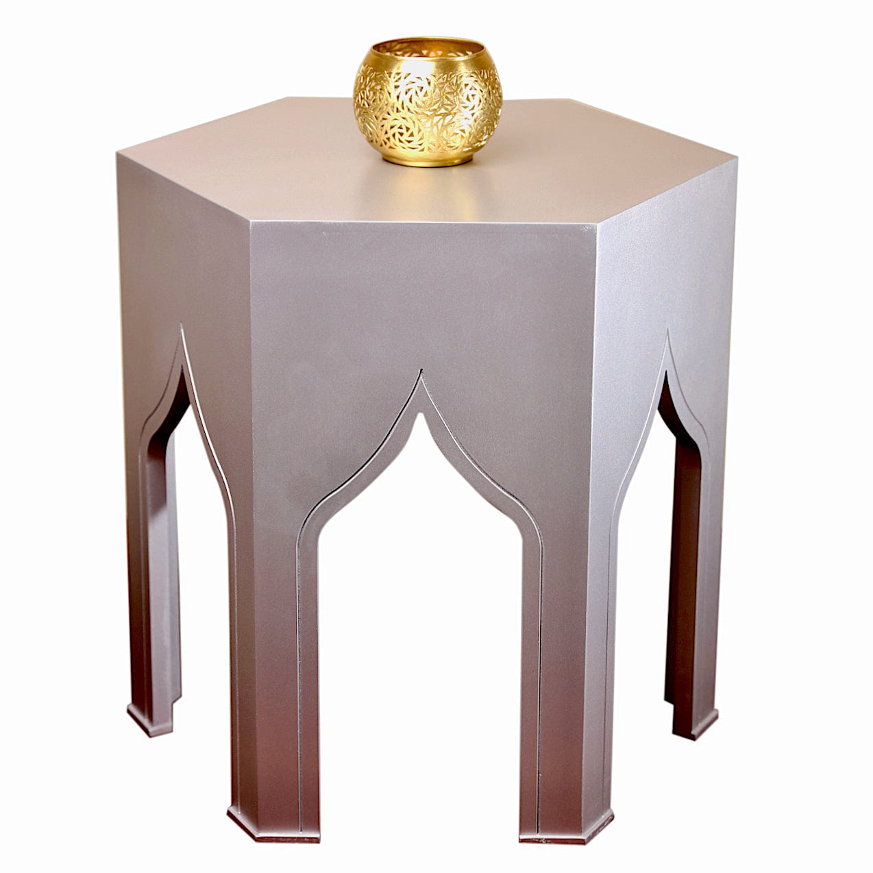Moroccan Tabouret Table Large Silver