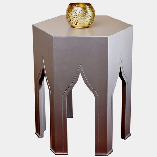 Moroccan Tabouret Table Medium Silver