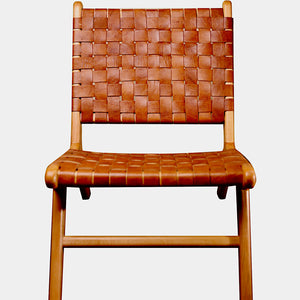 Rent a Basket Weave Leather Lounge Chair