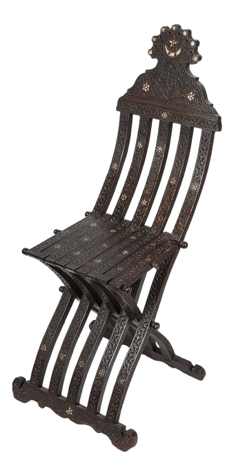 Antique Syrian Inlaid Folding Chair