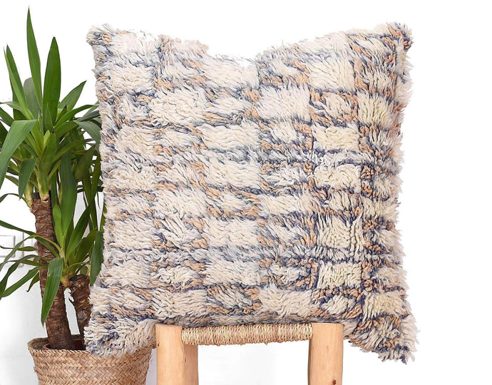 Beni Ouarain Pillow, Vintage Moroccan Berber Cushion