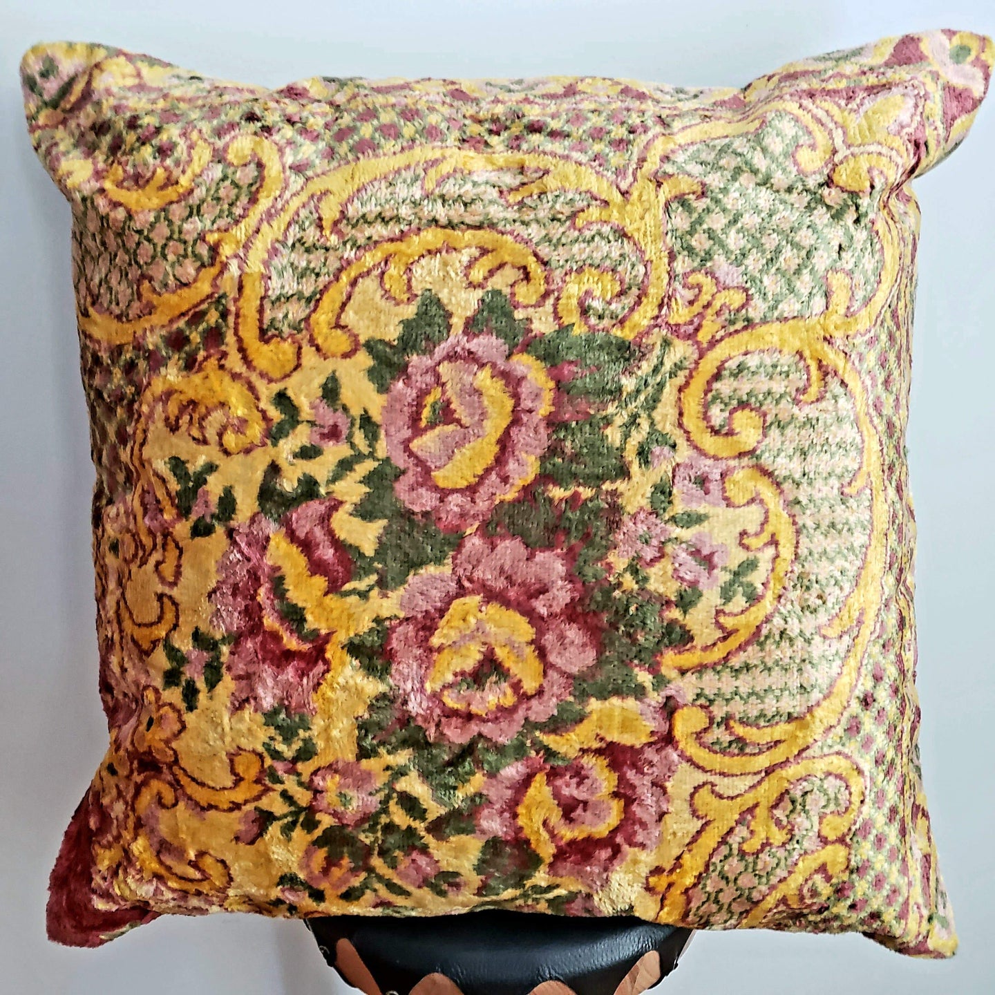 Berber Velvet Pillow - Vintage Moroccan Floor Cushion VKFP054