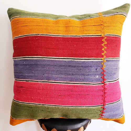 Berber Wool Pillow - Vintage Moroccan Floor Cushion VKFP046