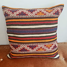 Load image into Gallery viewer, Berber Wool Pillow - Vintage Moroccan Floor Cushion VKFP065
