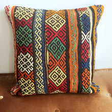 Load image into Gallery viewer, Berber Wool Pillow - Vintage Moroccan Floor Cushion VKFP070

