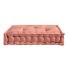 Load image into Gallery viewer, Coral Velvet Tufted Floor Cushion
