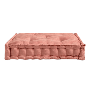 Coral Velvet Tufted Floor Cushion