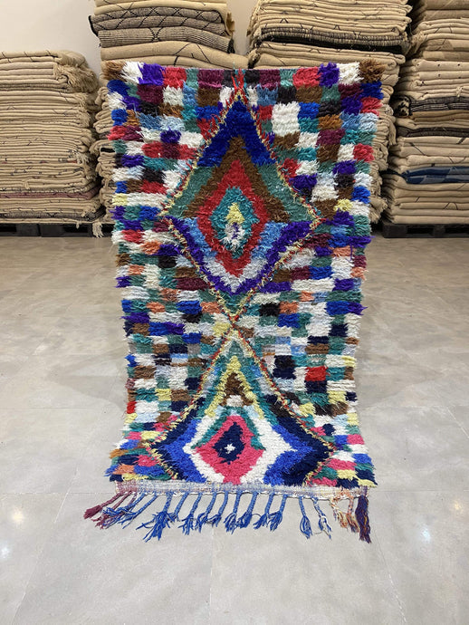 Moroccan Berber Rug - Boucherouite vintage 13