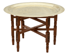 Moroccan Folding Brass Table