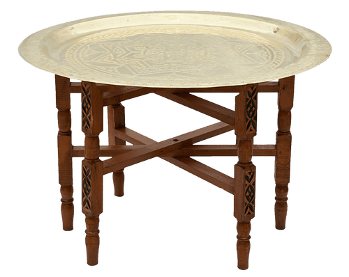 Moroccan Folding Brass Table