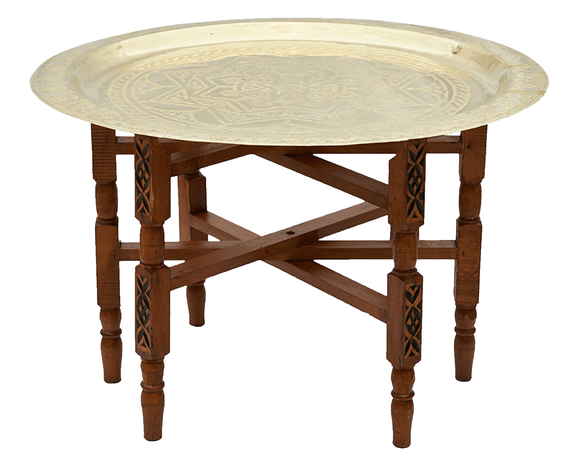 Moroccan Folding Brass Table