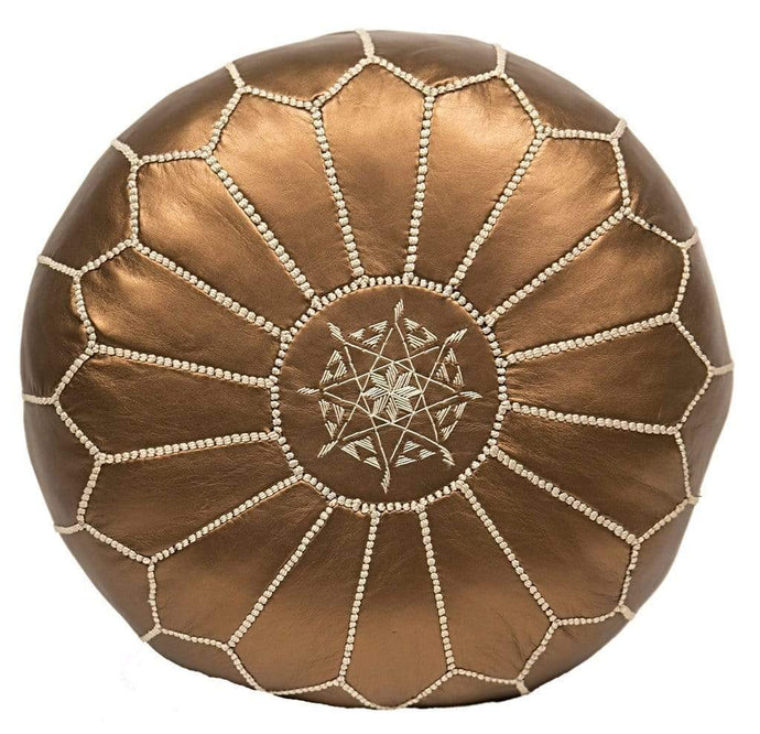 Moroccan Pouf Rental - Metallic Bronze