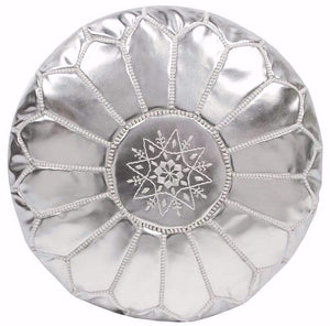 Moroccan Pouf Rental - Silver