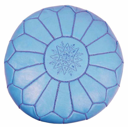 Moroccan Pouf Rental - Sky Blue
