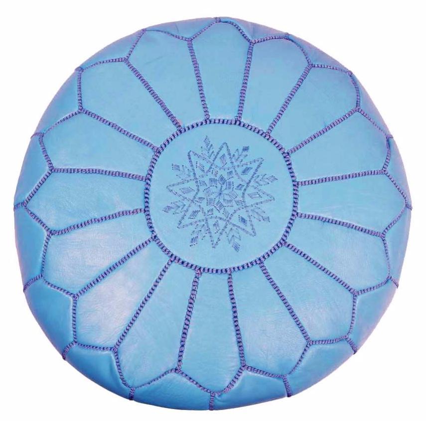 Moroccan Pouf Rental - Sky Blue
