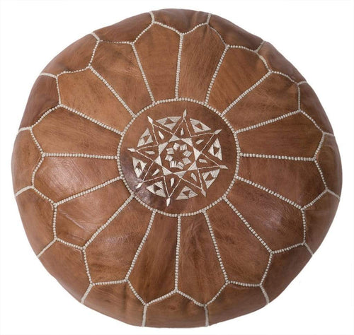 Moroccan Pouf Rental - Tan/ Natural