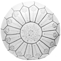 Moroccan Pouf Rental - White