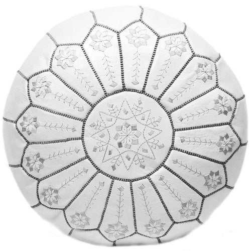 Moroccan Pouf Rental - White