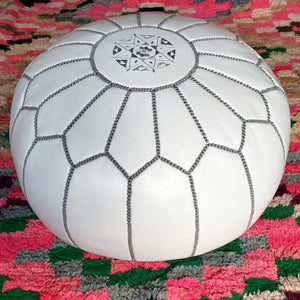 Moroccan Pouf Rental - White