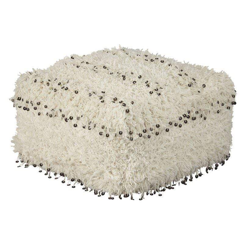 Moroccan Pouf Rental - Wool Ottoman with Sequins