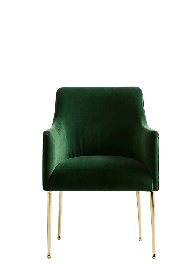 Velvet Elowen Armchair - Emerald